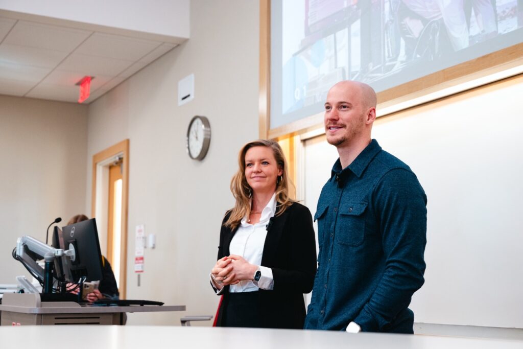 Grant Stahla presenting to students